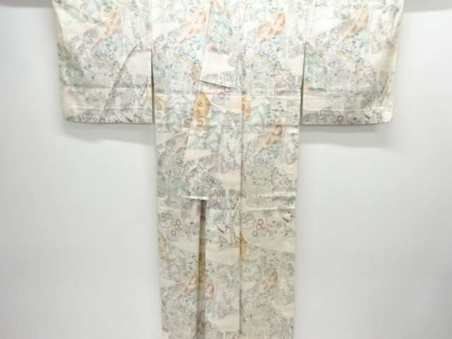  誰が袖模様単衣小紋着物